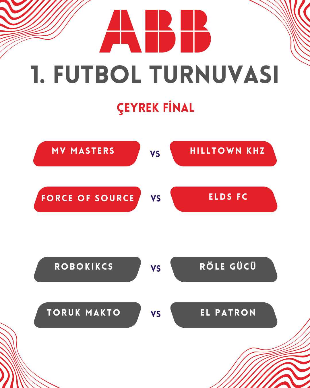 Abb 1. Futbol Turnuvasında Çeyrek Final Eşleşmeleri Belli Oldu