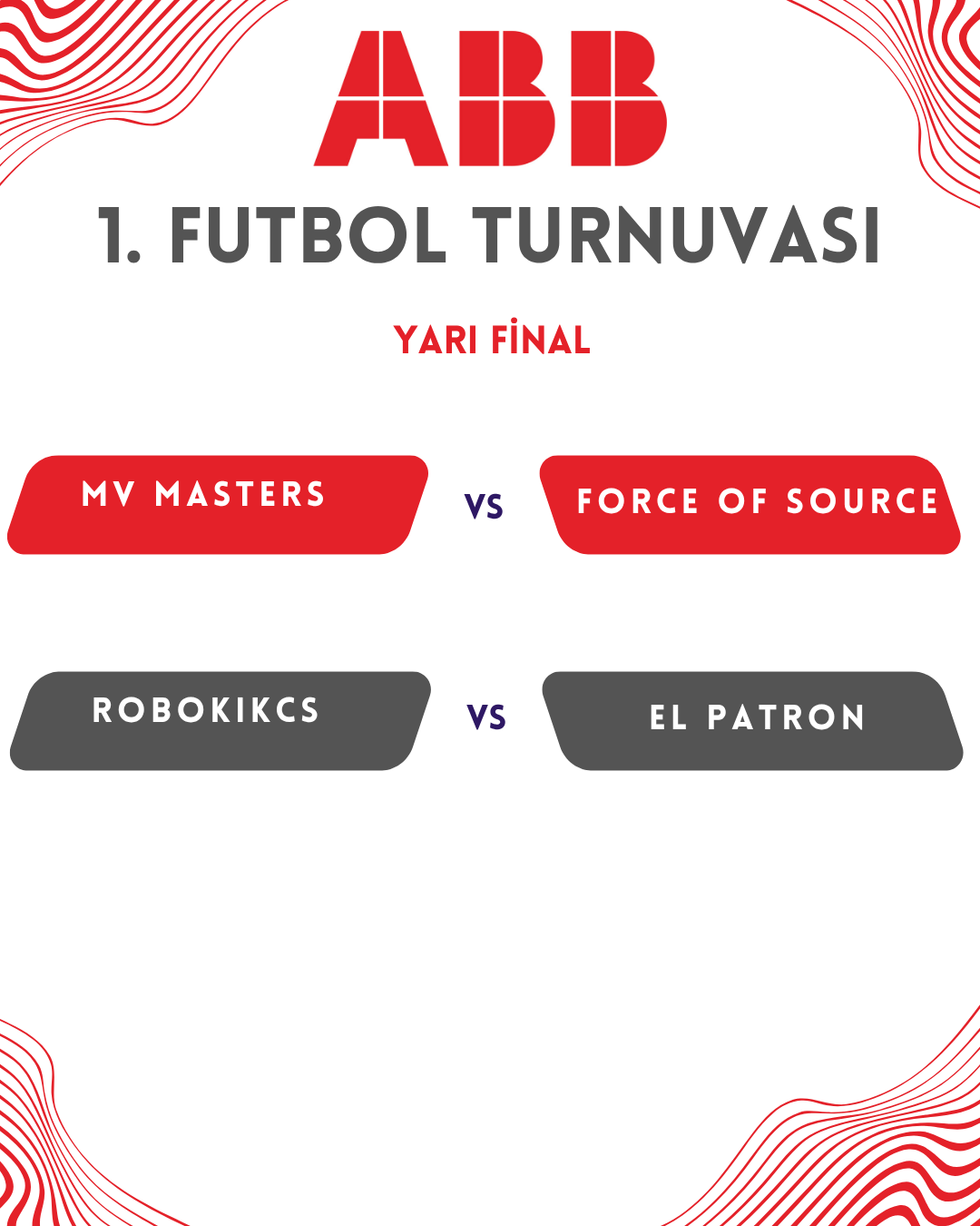 Abb 1. Futbol Turnuvasında Yarı Final Eşleşmeleri Belli Oldu
