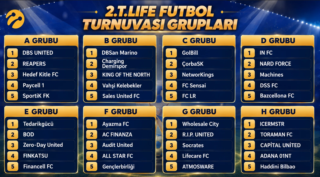 2. T.Life Futbol Turnuvası’nda Geri Sayım: Gruplar Belli Oldu!